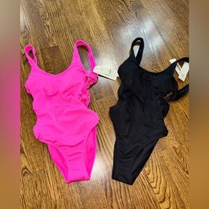 No Boundaries One-Piece Swimsuits - Neon Pink & Black 👙NWT size:XS